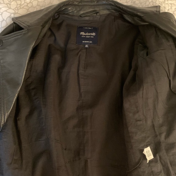 Madewell perfect leather Moto jacket true black, size XS - Picture 9 of 15